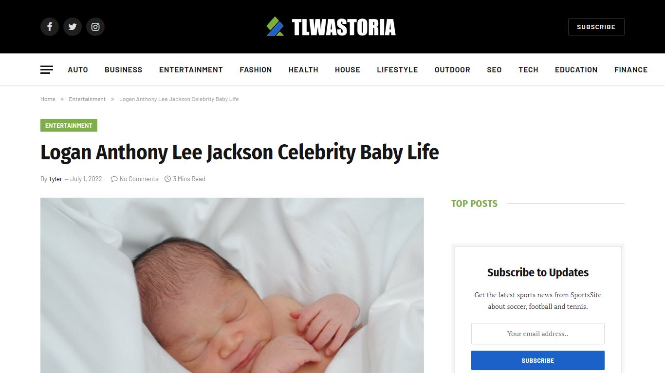 Logan Anthony Lee Jackson Celebrity Baby Life - Storia